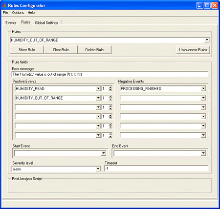 Log Analyzer Configuration - Rules